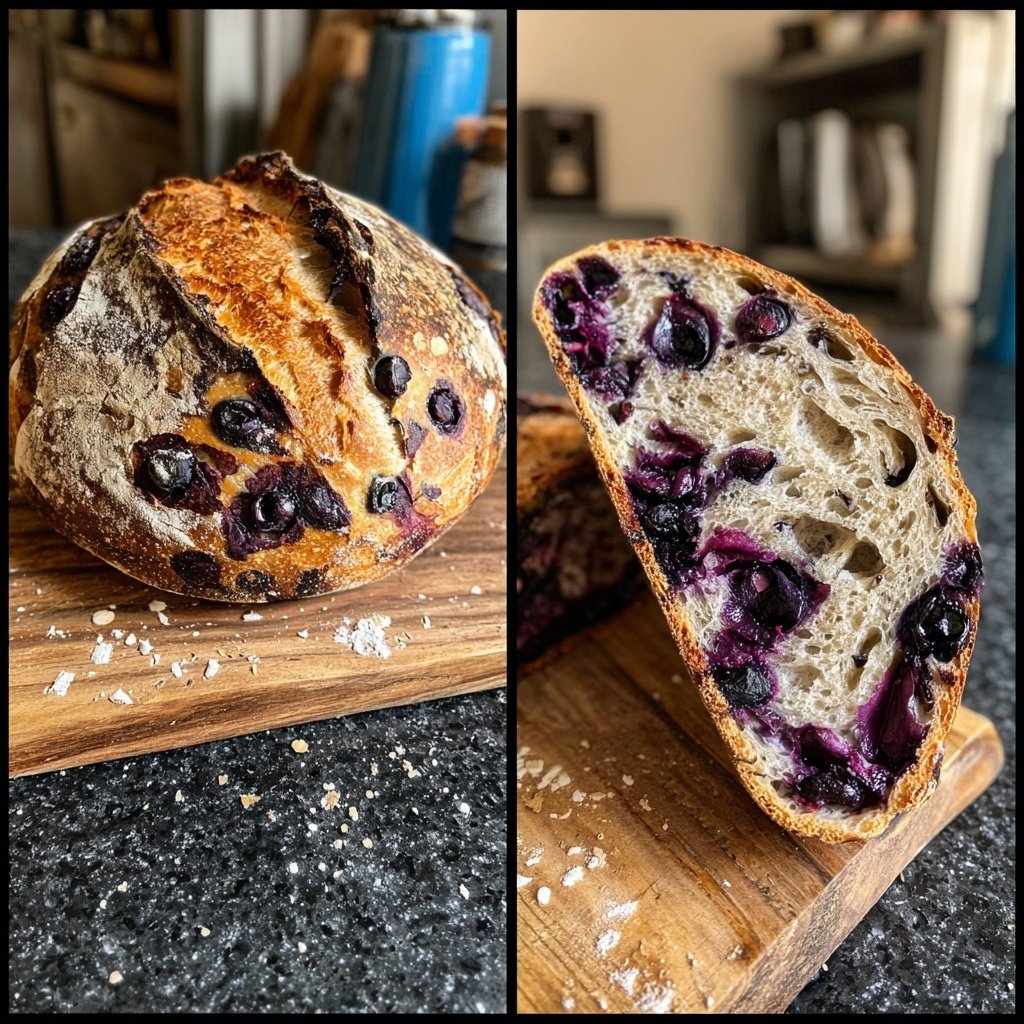 Fluffy Blueberry Lemon Sourdough Overnight Loaf