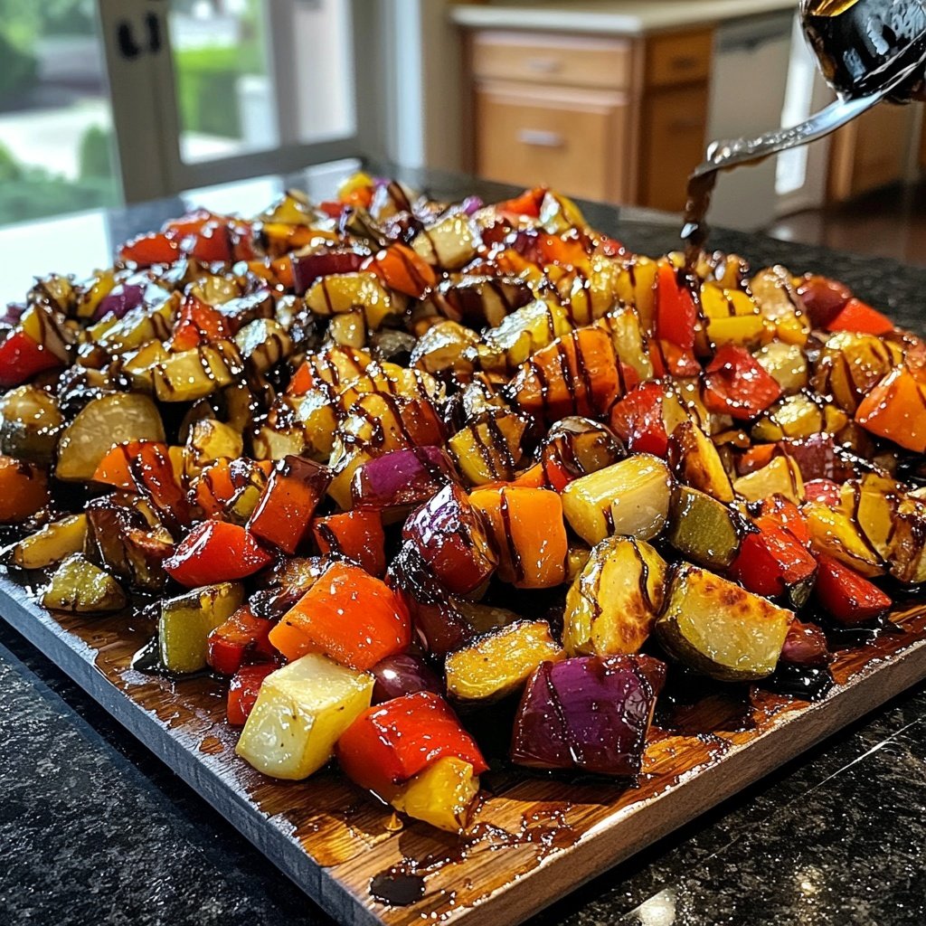 Roasted Vegetables and Honey Balsamic Glaze