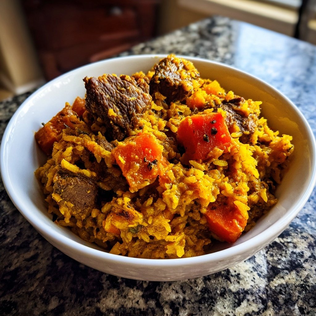 Curried Goat and Rice Medley
