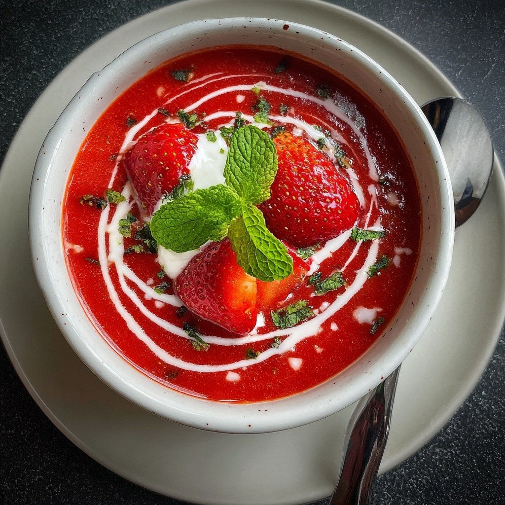 Chilled Strawberry Soup Dessert