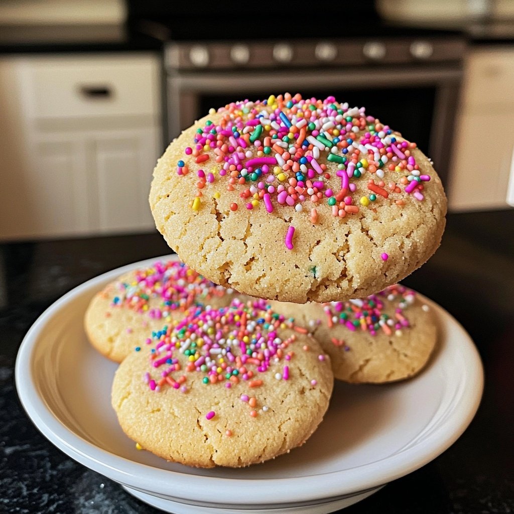 Tender Butter Cookies with Colorful Sprinkles