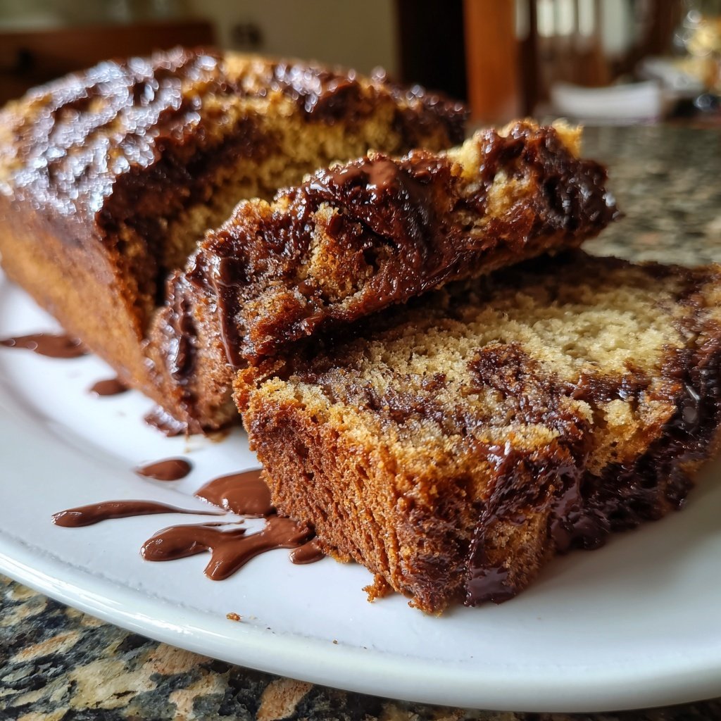 Nutella Swirled Banana Bread
