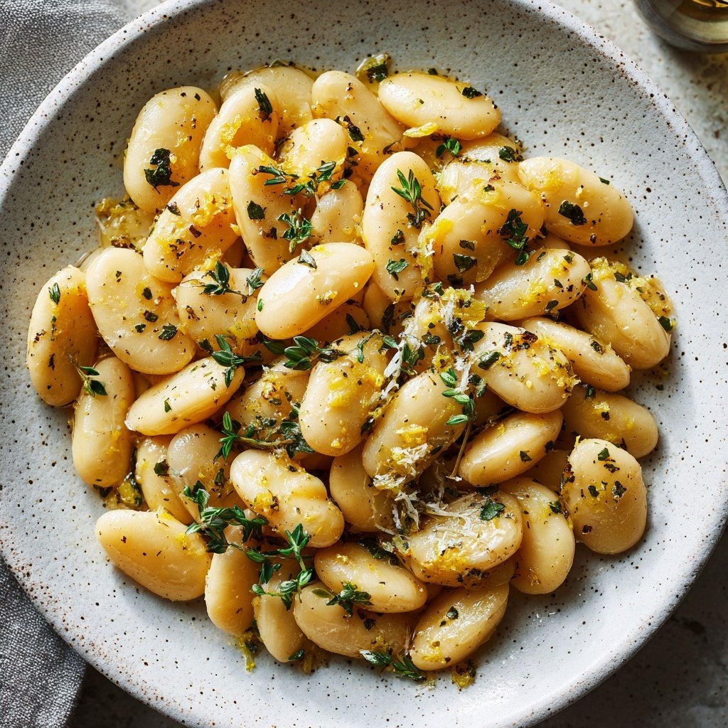 Butter Beans with Garlic Lemon Herbs