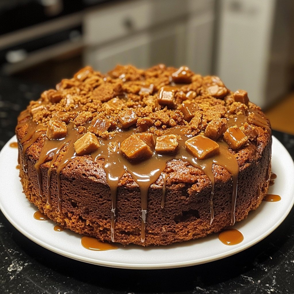 Spice Cake with Coffee Toffee Crunch