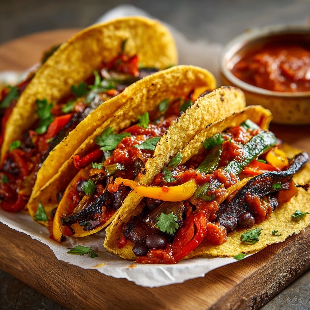 Spicy Veggie Tacos with Salsa