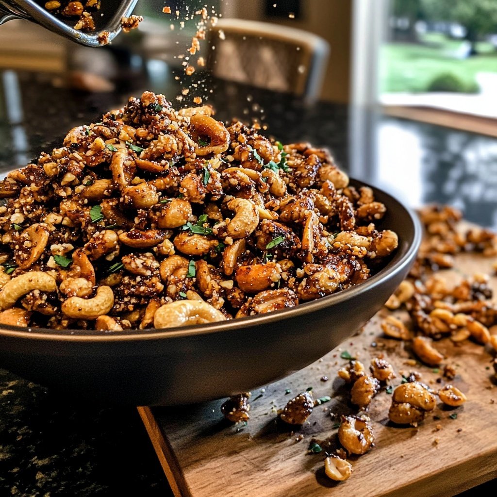 Sweet, Salty, Spicy Party Nuts