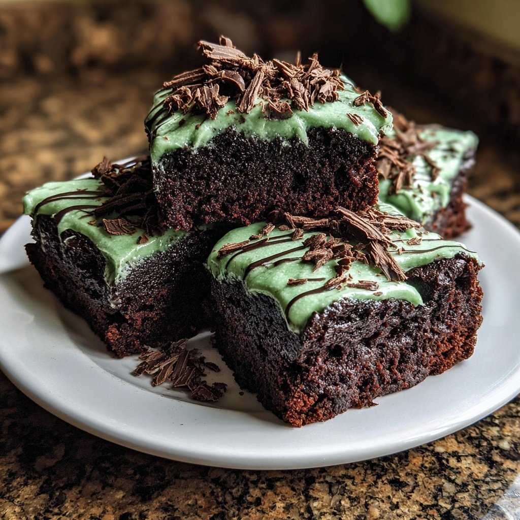 Sourdough Discard Brownies with Mint Frosting