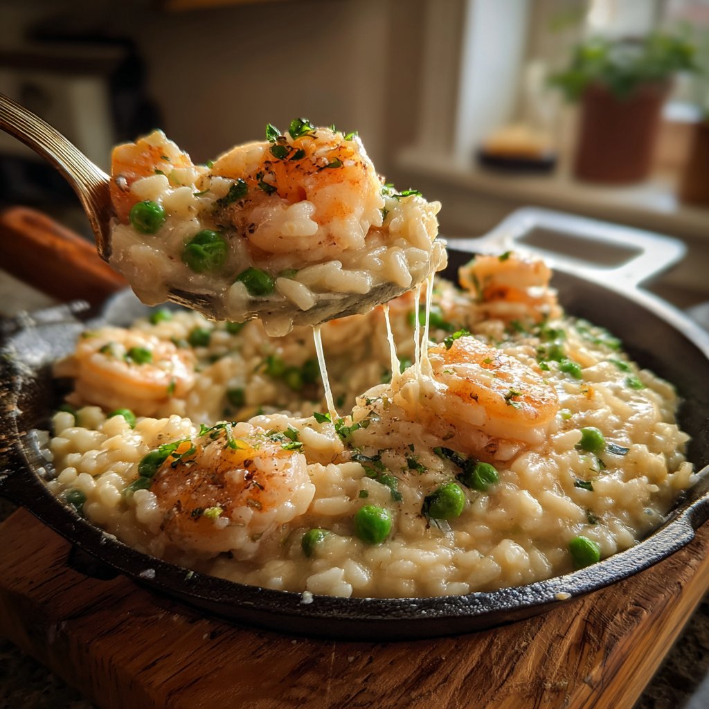 Creamy Shrimp and Pea Risotto