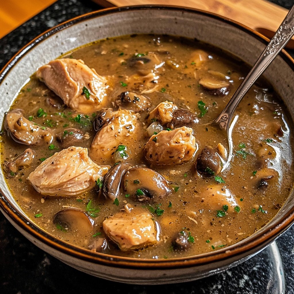 Rotisserie Chicken and Mushroom Chicken Soup