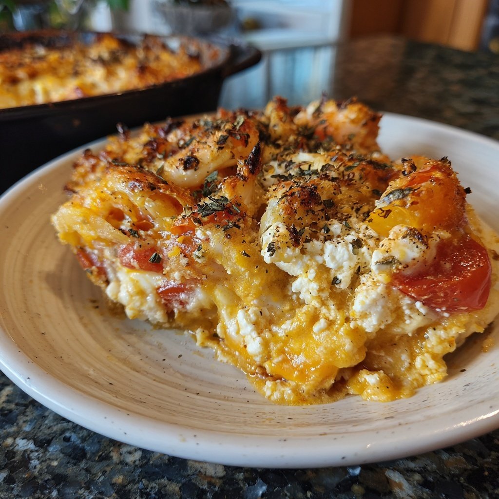 Shrimp Tomato Feta Bake