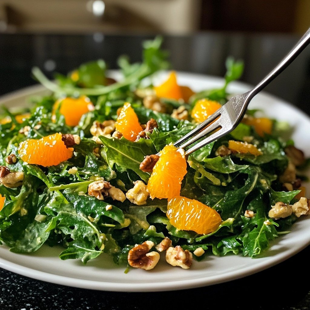 Winter Field Salad with Walnuts and Orange Segments