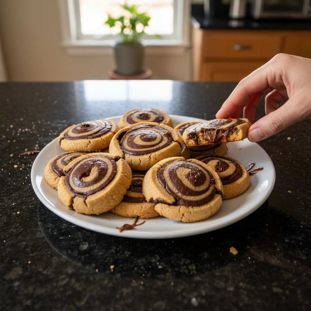 Peanut Butter and Chocolate Pinwheel Cookies