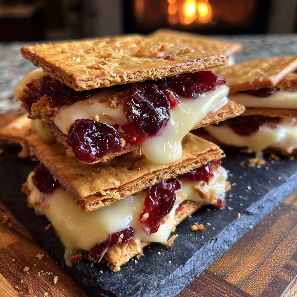 Cranberry Brie S'mores Graham Crackers
