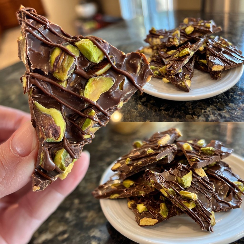 Chocolate Pistachio Bark Shards