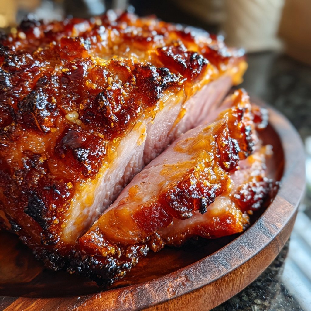 Cherry Bourbon Glazed Ham Sweet