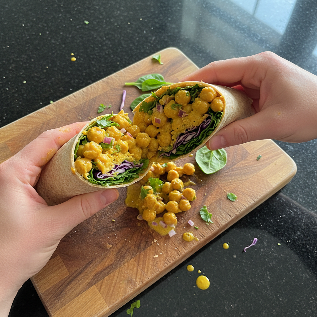 Curried Chickpea Salad Wrap
