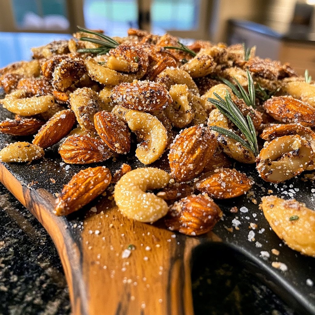 Sweet and Savory Roasted Nuts with Rosemary