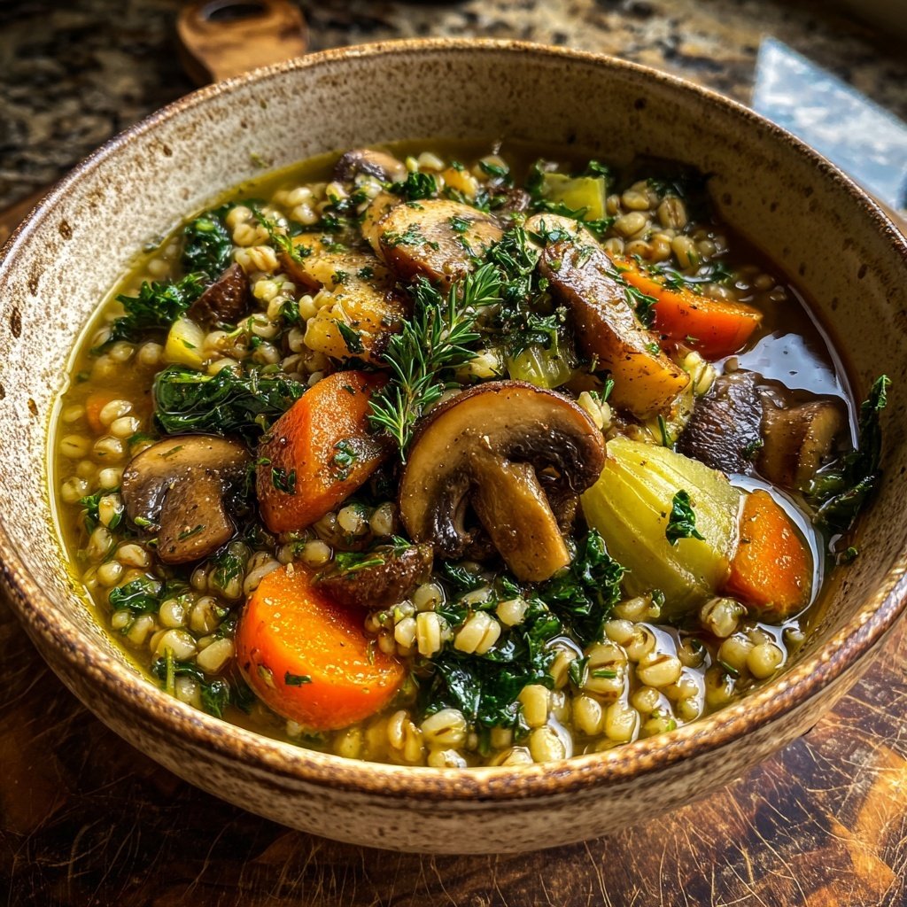 Herbed Mushroom Barley Soup