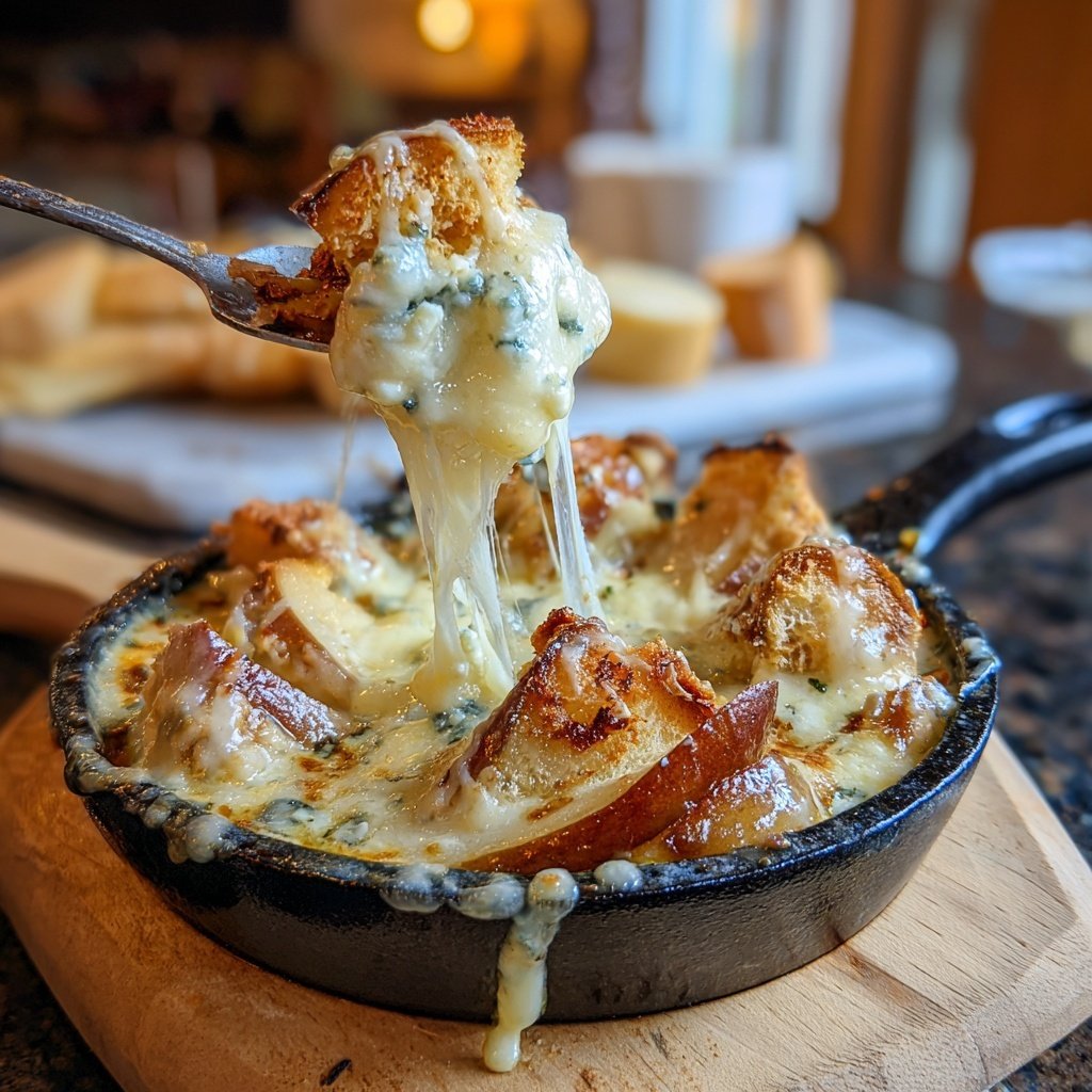 Delicate Pear and Gorgonzola Fondue