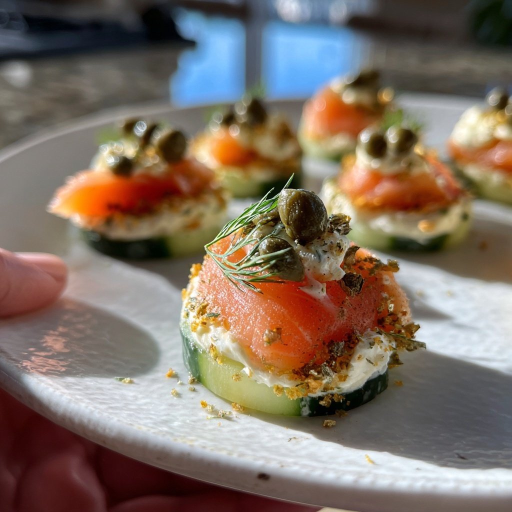 Everything Cucumber Smoked Salmon Bites