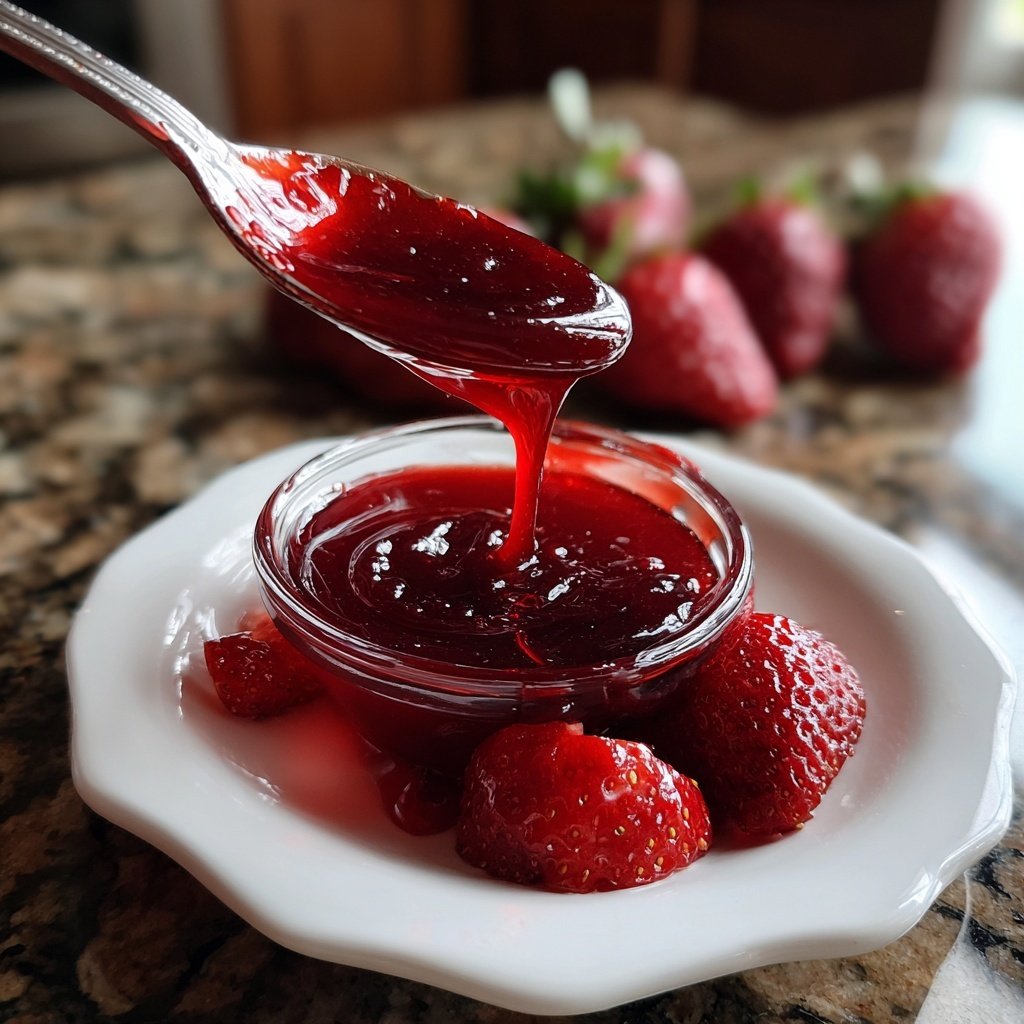 Strawberry Balsamic Glaze for Vanilla Ice Cream​