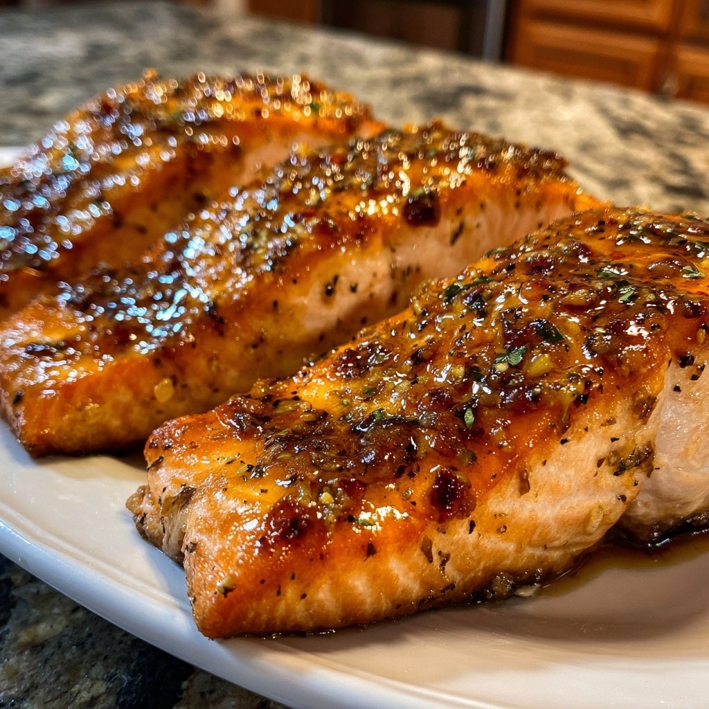 Maple Mustard Glazed Salmon Fillets