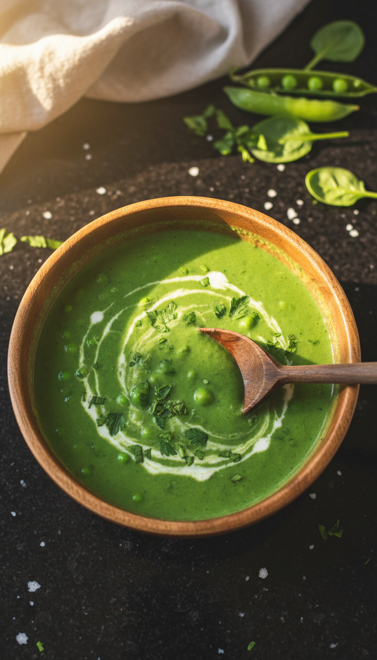 Spring Pea and Spinach Soup