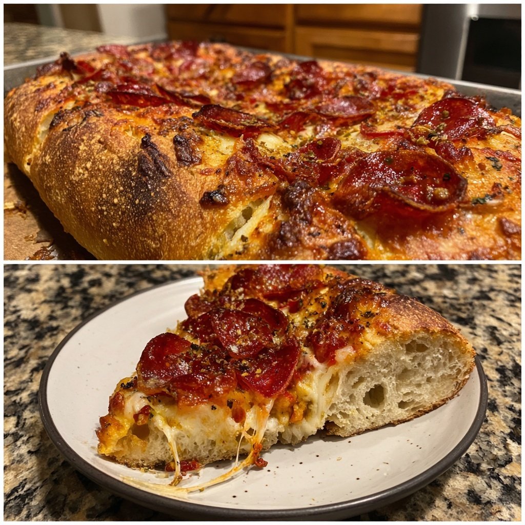 Sheet Pan Pizza Pepperoni Homemade