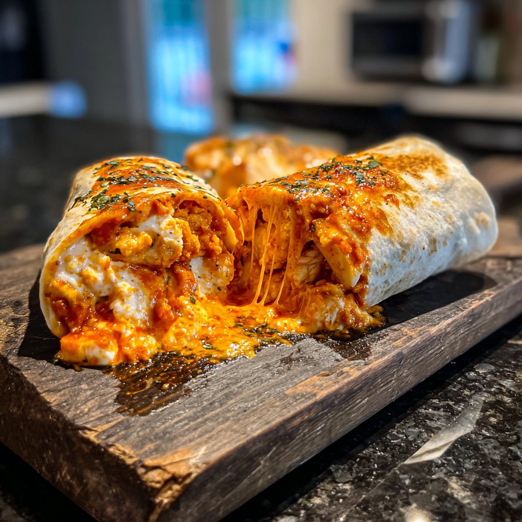Buffalo Air Fryer Chicken Mozzarella Wrap