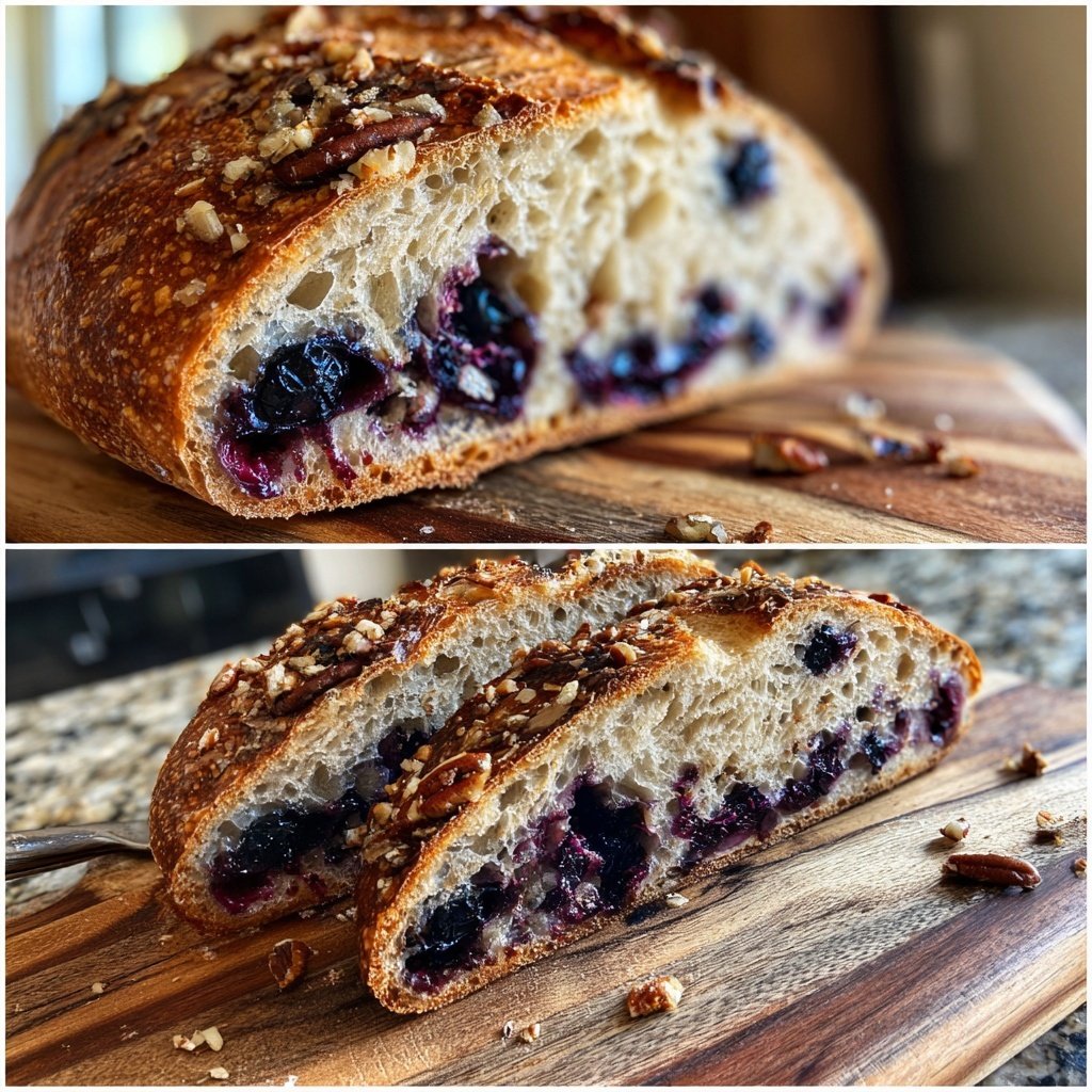 Blueberry Lemon Sourdough with Pecan Crunch