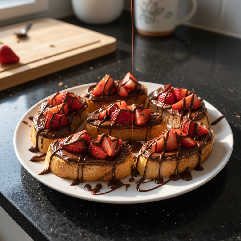 Delightful Chocolate Strawberry Crostini