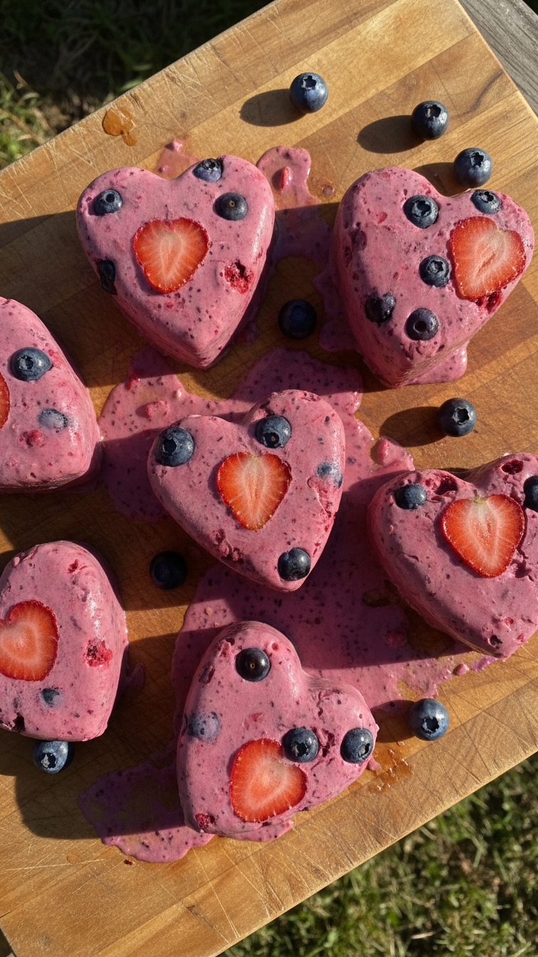Valentine's Berry Smoothie Pops